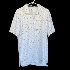 Nike Dri-fit Polo Shirt Mens Large The Players Leaf Print Embroidered Activewear